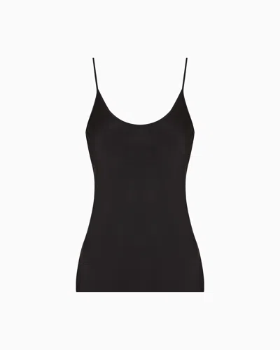 Giorgio Armani Double-sided Silk-satin Top In Black