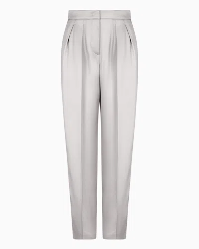 GIORGIO ARMANI DOUBLE-SIDED SILK-SATIN TWO-PLEAT TROUSERS