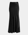 Giorgio Armani Double Silk Satin Maxi Trumpet Skirt
