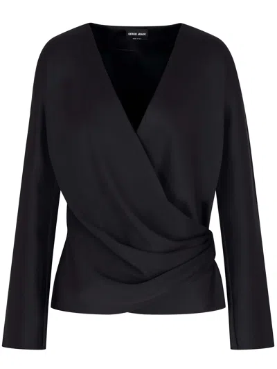 GIORGIO ARMANI SILK DOUBLE SATIN SHIRT