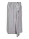 Giorgio Armani Double Satin Silk Skirt In Grey