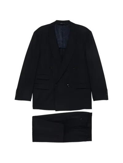 Giorgio Armani Double-breasted Suit In Blue
