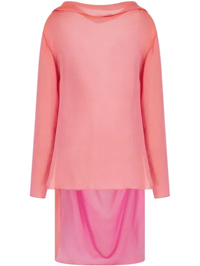 Giorgio Armani Drap-detailing Blouse In Pink
