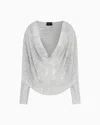 Giorgio Armani Draped Blouse With Lurex And Crystal Embroidery