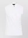 Giorgio Armani Draped Silk Shirt With High Collar In White