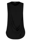 Giorgio Armani Draped Sleeveless Top In Black