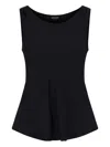 Giorgio Armani Draped Sleeveless Top Blouse In Black