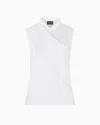 Giorgio Armani Triple-layer Silk Georgette Draped Top In Blue