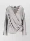 Giorgio Armani Draped V Neck Button Detail Top