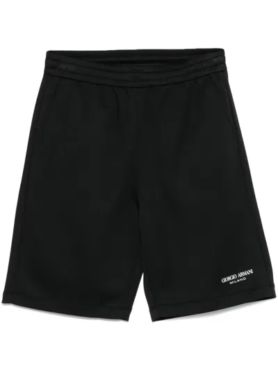 Giorgio Armani Drawstring Track Shorts In Black