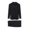 Giorgio Armani Virgin Wool Suit Notch Lapel In Black
