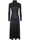 Giorgio Armani Viscose And Wool Jersey Midi Dress In Black
