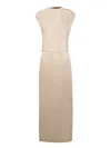 Giorgio Armani Long Cowl-neck Double Satin Dress In Neutral