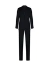 Giorgio Armani Official Store Manhattan Line Virgin-wool Single-breasted Suit In Black
