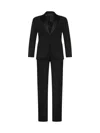 Giorgio Armani Official Store Manhattan Line Virgin-wool Single-breasted Suit In Black