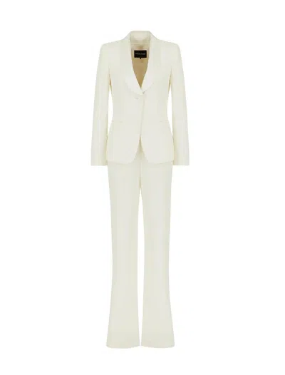 Giorgio Armani Official Store Crepe Tuxedo Pure Silk Jacket In White