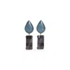 Giorgio Armani Teardrop-rectangular Stone Clip-on Earrings In Animal Print