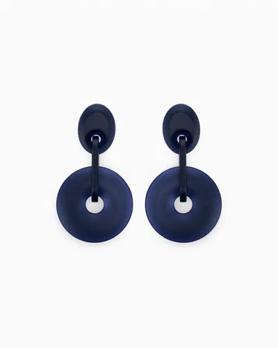 Giorgio Armani Earrings In Acrylic Plastic And Brass In Blue