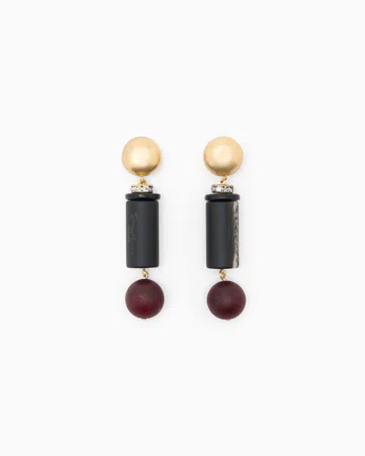 Giorgio Armani Earrings In Brass With Methacrylate And Glass In Multi