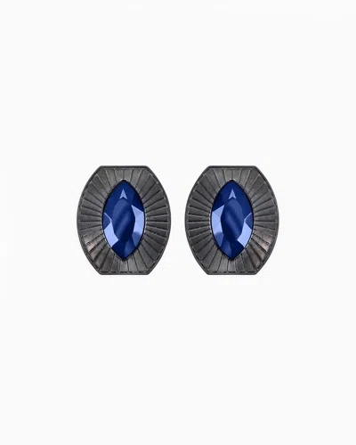 Giorgio Armani Earrings In Tin Alloy And Brass With Glass In Blue