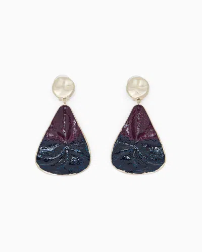 Giorgio Armani Earrings In Tin Alloy With Brass And Enamel In Purple