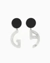 Giorgio Armani Official Store Earrings With Ga Resin Pendants In Light Gray