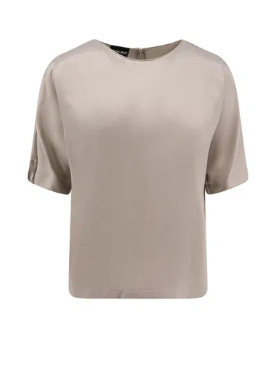 Giorgio Armani Eco-viscose And Cupro Top In Grey