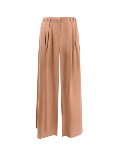 Giorgio Armani Eco-viscose E Cupro Trouser With Pinces In Pink