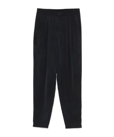 Giorgio Armani Elastic Waist Casual Trousers In Blue
