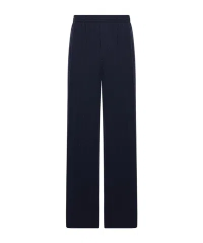 Giorgio Armani Elastic Waist Casual Pants In Blue