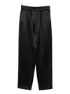 Giorgio Armani Elastic-waist Silk Trousers In Black