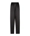 Giorgio Armani Straight-cut Trousers In Tussah Silk Satin In Black