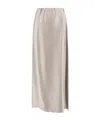 Giorgio Armani Silk Skirt With Split In Nude