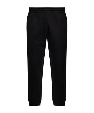 Giorgio Armani Elastic Waist Track Pants In Black