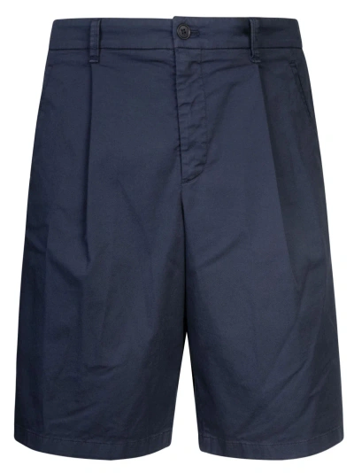 Giorgio Armani Elastic Waist Wide Leg Shorts In Navy