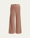 Giorgio Armani Elastic Waistband Wide Leg Trousers In Solid Dark Orange