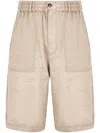 GIORGIO ARMANI ELASTICATED LINEN BERMUDA SHORTS