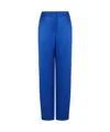 Giorgio Armani Elasticated Waist Satin Trousers In Blue