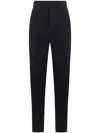 Giorgio Armani Elasticated-waist Tapered Trousers In Blue