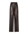 Giorgio Armani Elasticated Wide-leg Trousers In Brown