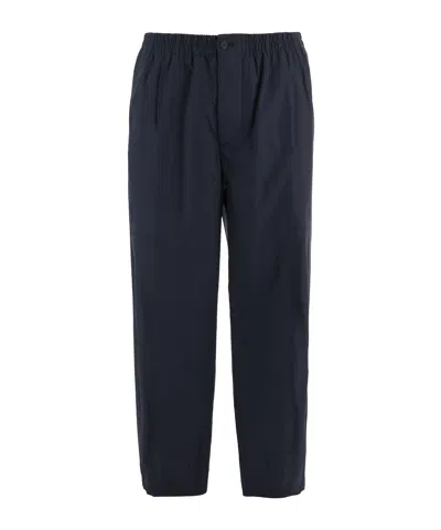 Giorgio Armani Elasticated-waist Straight-leg Pants In Black