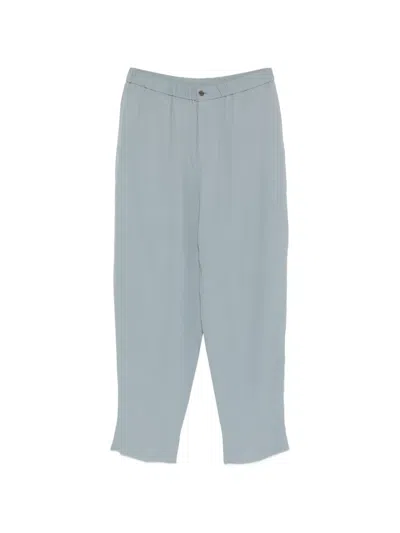 Giorgio Armani Elasticated-waistband Trousers In Blue
