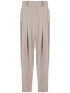Giorgio Armani Silk-georgette Tailored Trousers In White