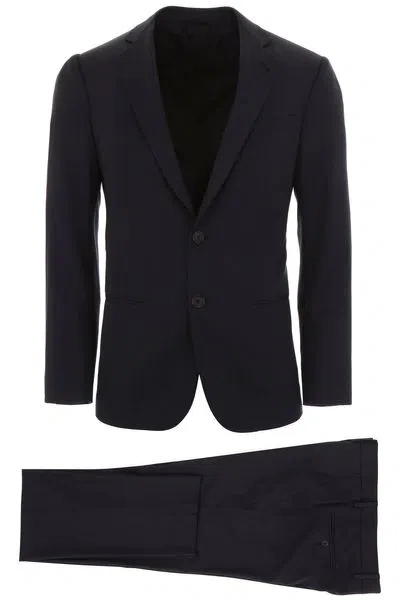 Giorgio Armani Wool-cashmere Two-piece Suit In Blue