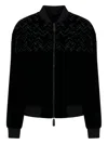 Giorgio Armani Embellished Bomber Jacket In Black