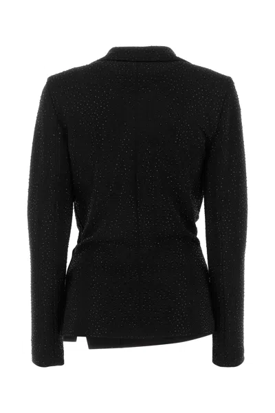 Giorgio Armani Embellished Crepe Blouse In Black