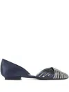 Giorgio Armani Blue Viscose Ballerinas With Crystal Adornments In Blue