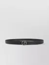 Giorgio Armani Embossed And Smooth Leather Belt In Black