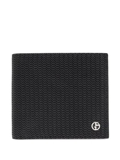GIORGIO ARMANI EMBOSSED-LEATHER WALLET