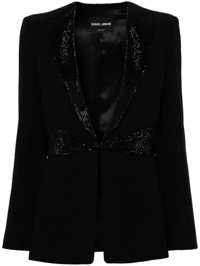 Giorgio Armani Embroidered Jacket In Multi